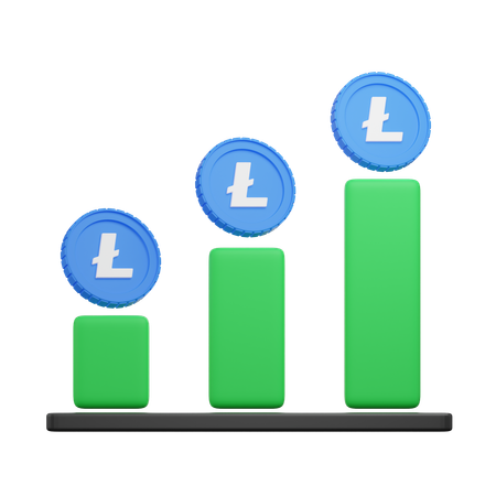 Gráfico de Litecoin  3D Icon