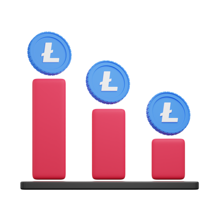 Gráfico de Litecoin  3D Icon