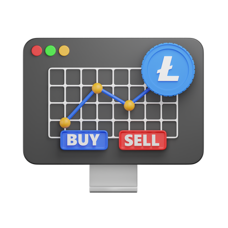 Gráfico de Litecoin  3D Icon
