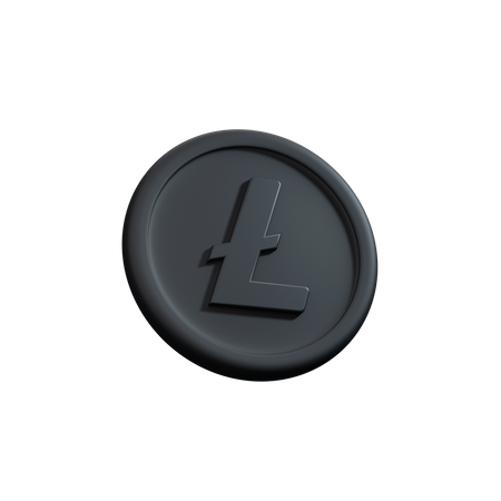 Litecoin Kryptomünze Seitenansicht Ton  3D Icon