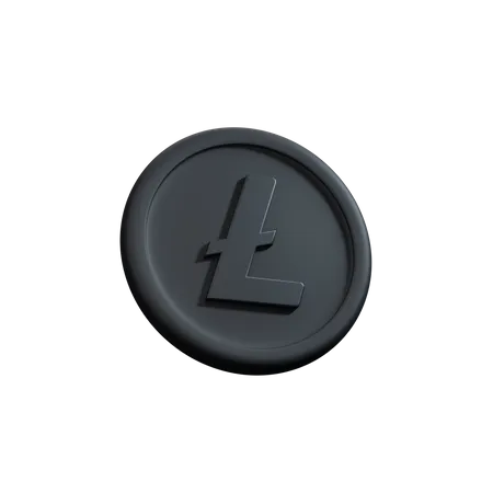 Litecoin Kryptomünze Seitenansicht Ton  3D Icon