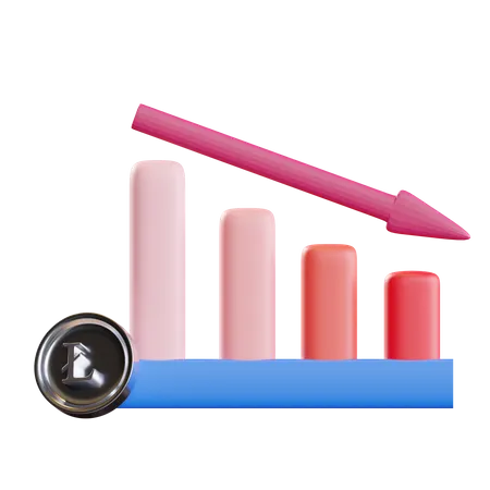 Litecoin Loss Chart  3D Icon