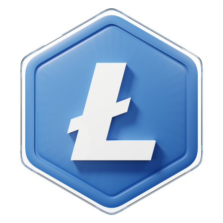 Litecoin (LTC) Badge  3D Illustration