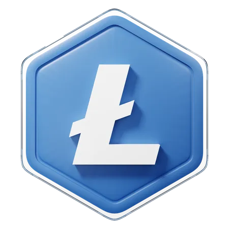 Litecoin (LTC) Badge 3D Illustration