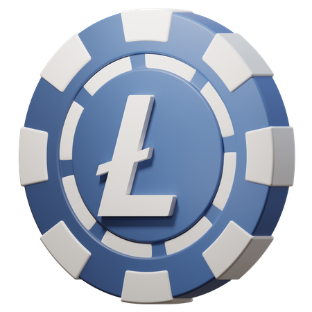 Litecoin (LTC) Chip  3D Icon