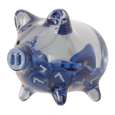 Litecoin (LTC) Clear Glass Piggy Bank 3D Icon