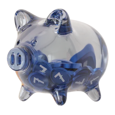 Litecoin (LTC) Clear Glass Piggy Bank 3D Icon
