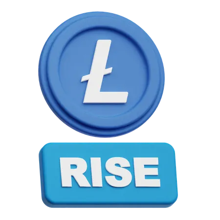 LiteCoin  rise  3D Icon