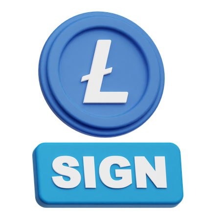 LiteCoin  sign  3D Icon