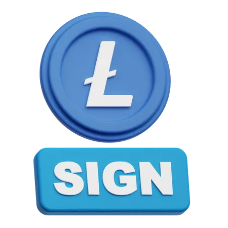 LiteCoin  sign  3D Icon