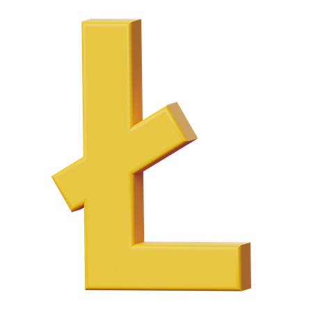 Litecoin-Zeichen  3D Icon