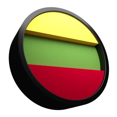 Lithuania Flag Icon With 3 D 3D Flag