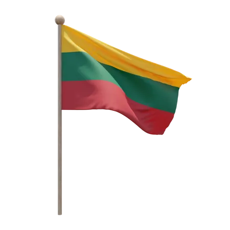 Lithuania Flag Pole  3D Flag