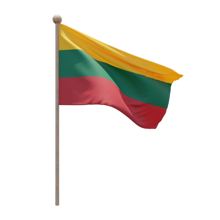 Lithuania Flagpole  3D Flag