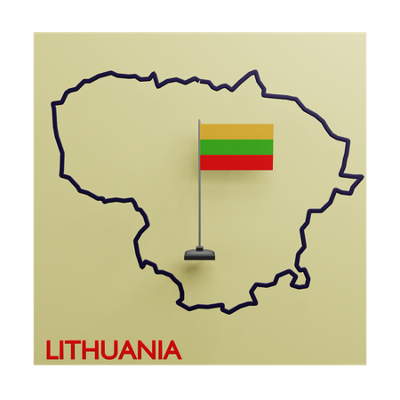 Lithuania map  3D Icon