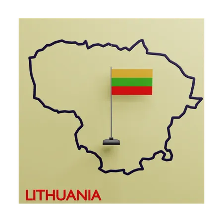 Lithuania map  3D Icon