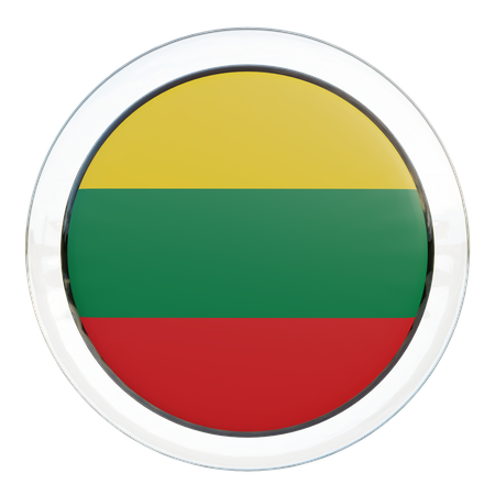 Lithuania Round Flag  3D Icon