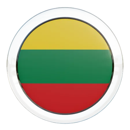 Lithuania Round Flag  3D Icon