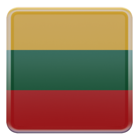 Lithuania Square Flag  3D Icon