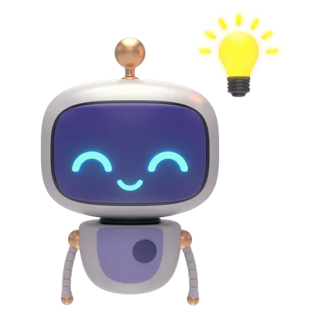 Little Bot  Get Idea  3D Illustration