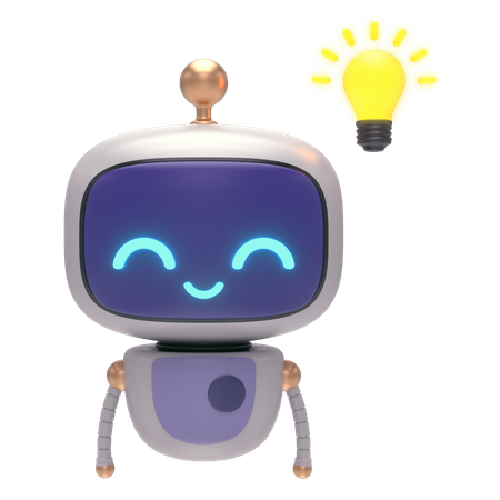 Little Bot  Get Idea  3D Illustration