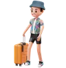 Little Boy Carrying A Suitcase