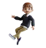 Little Boy Jumping In Air