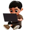 Little Boy Playing Laptop