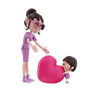3d child giving heart logo