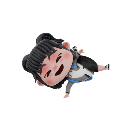 Little Girl dancing  3D Illustration