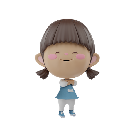 Little Girl standing  3D Illustration