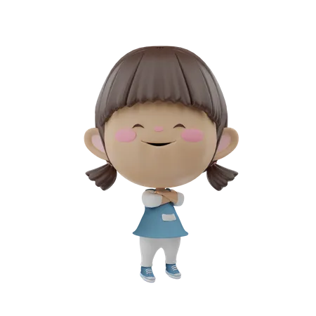 Little Girl standing  3D Illustration