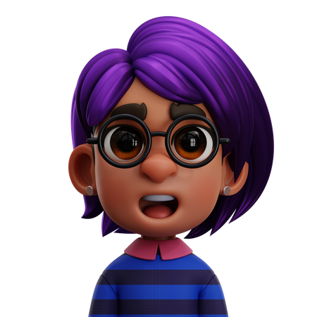 LITTLE GIRL WITH GLASSES  3D Icon