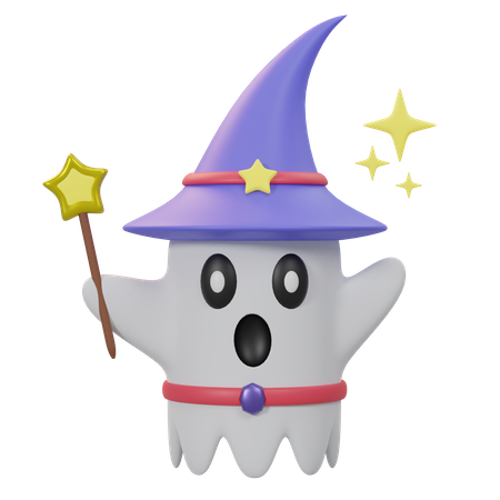 Little Wizard Ghost  3D Icon