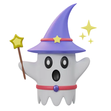 Little Wizard Ghost  3D Icon