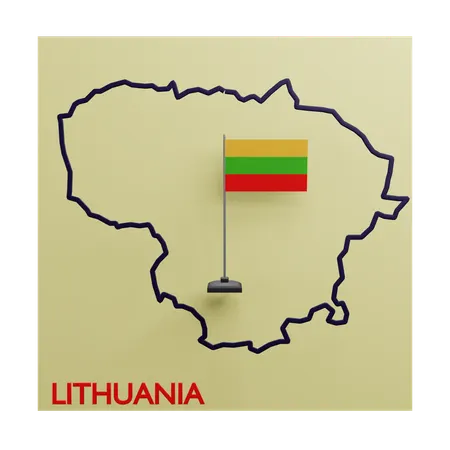 Mapa da Lituânia  3D Icon