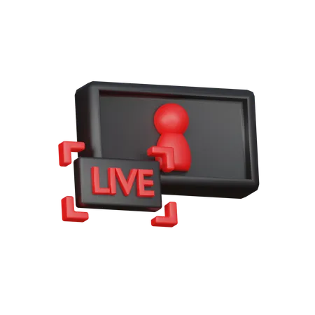 Live Streaming 3 D Icon 3D Icon