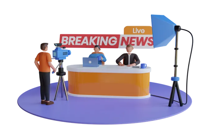 Live breaking news  3D Illustration