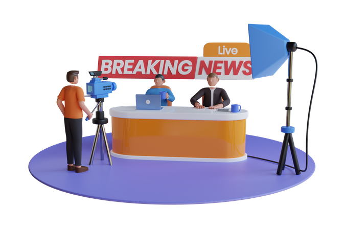 Live breaking news  3D Illustration