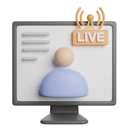 Live Broadcast Streaming 3D Icon