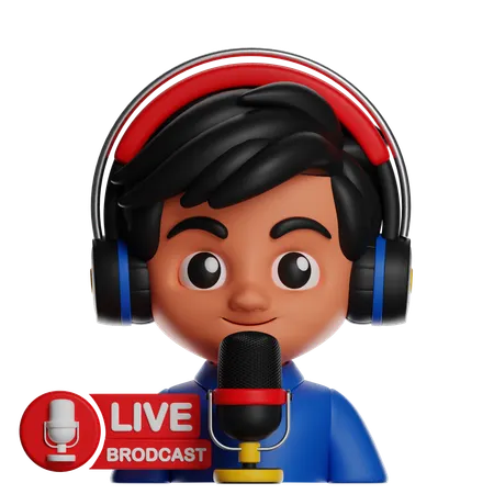 Live Broadcast Host  3D Icon