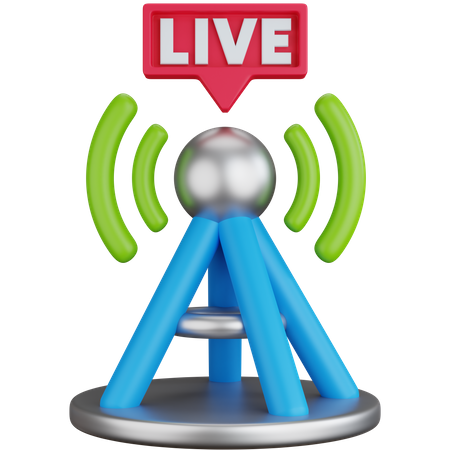 Live Broadcasting 3D Icon