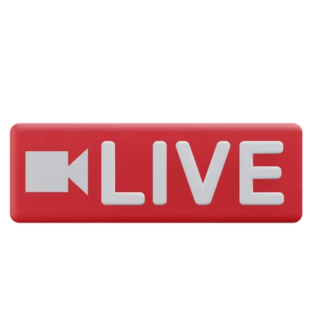Live Button 3 D Social Media Action Button 3D Icon