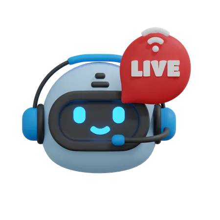 Live Chatbot Illustration 3D Icon