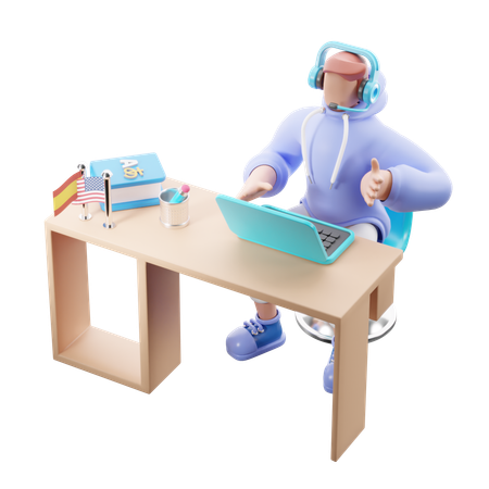 Live Language Classes  3D Icon