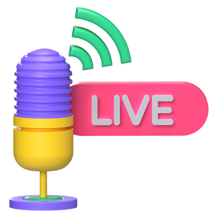 Live Microphone  3D Icon