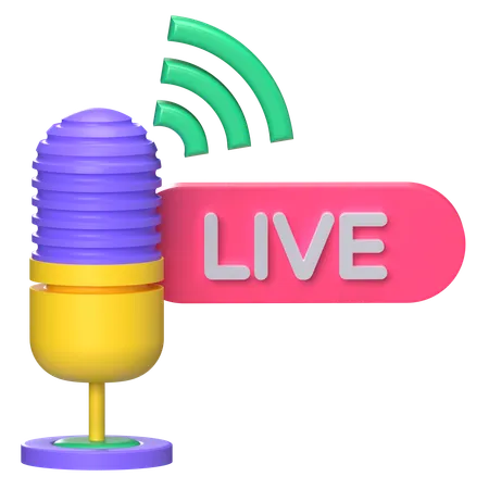 Live Microphone  3D Icon