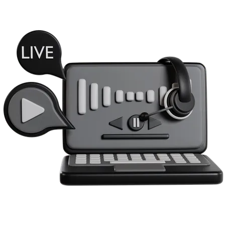 Live Podcast Microphone  3D Icon