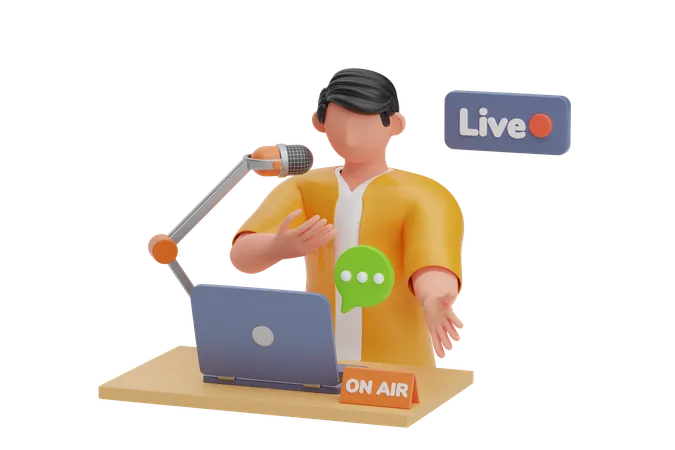 Live Product Promotion  3D Illustration