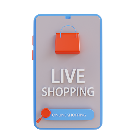 Live Shopping 3D Illustration